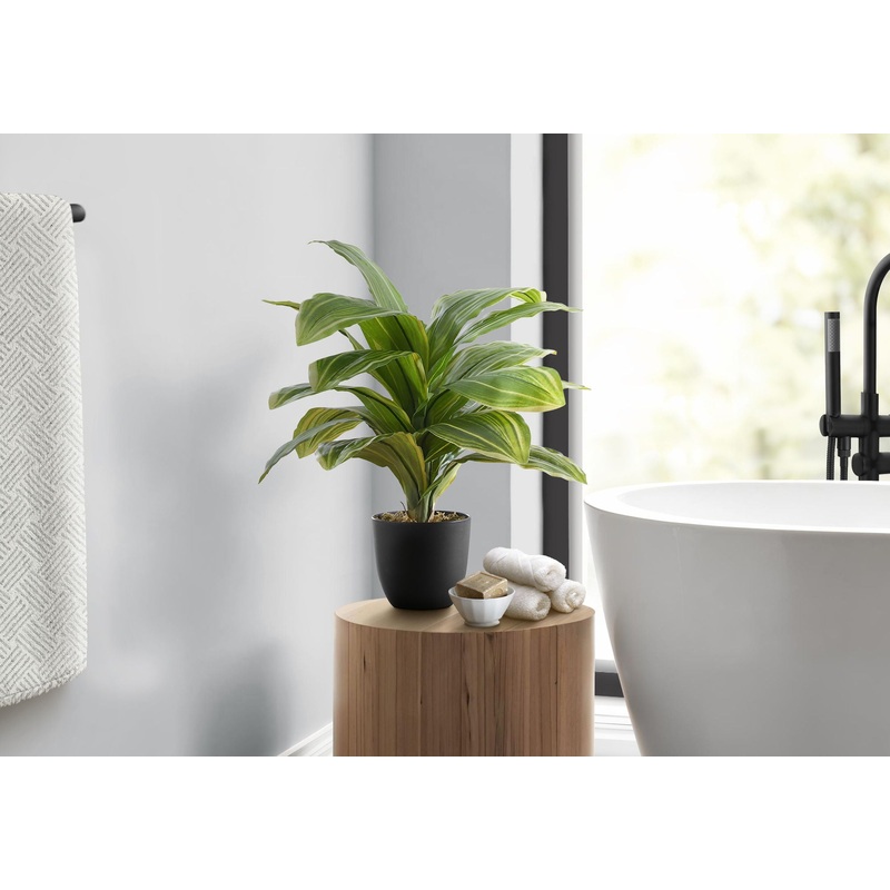 17 Tall, Artificial Plant, Dracaena, Indoor, Faux, Fake, Table, Greenery, Potted, Real Touch, Decorative – Green / Black