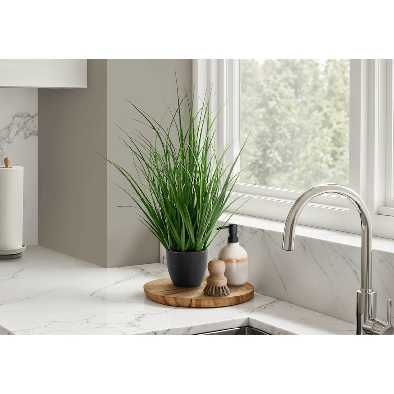 23 Tall, Artificial Plant, Grass, Indoor, Faux, Fake, Table, Greenery, Potted, Real Touch, Decorative – Green / Black