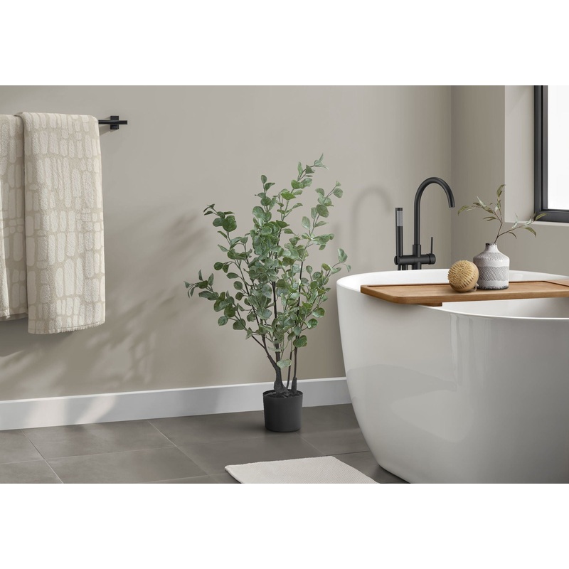 35 Tall, Artificial Plant, Eucalyptus Tree, Indoor, Faux, Fake, Floor, Greenery, Potted, Decorative – Green / Black