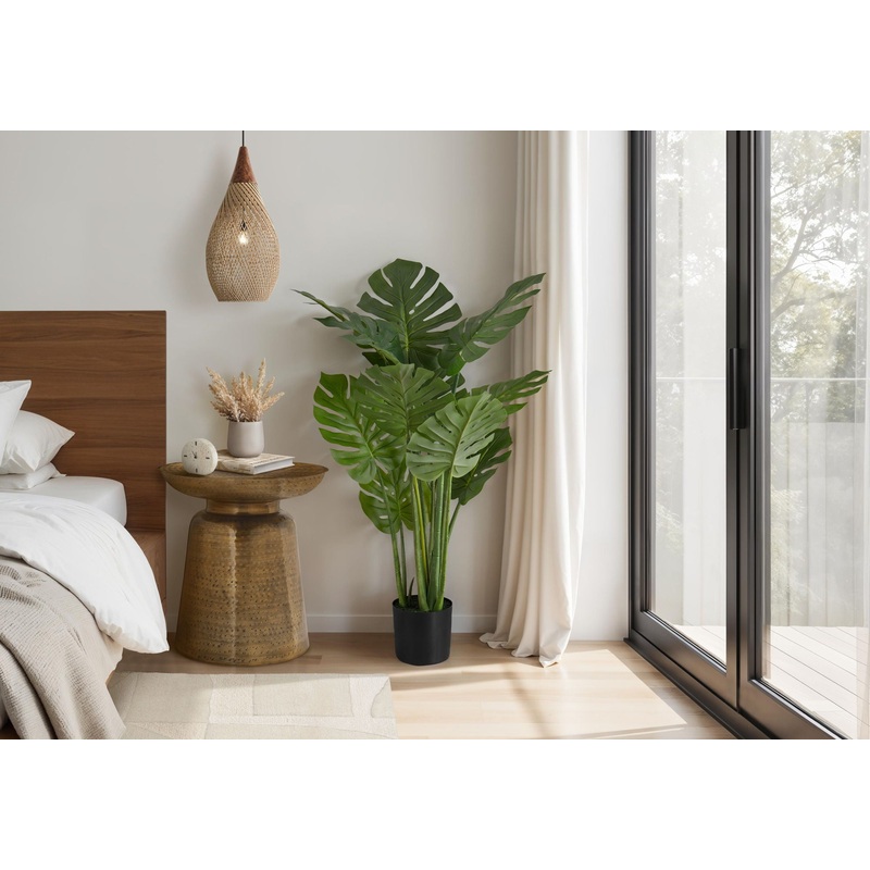 45 Tall, Artificial Plant, Monstera Tree, Indoor, Faux, Fake, Floor, Greenery, Potted, Real Touch, Decorative – Green / Black