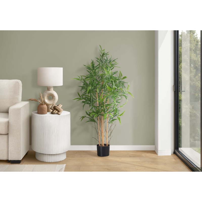 50 Tall, Artificial Plant, Bamboo Tree, Indoor, Faux, Fake, Floor, Greenery, Potted, Decorative – Green / Black