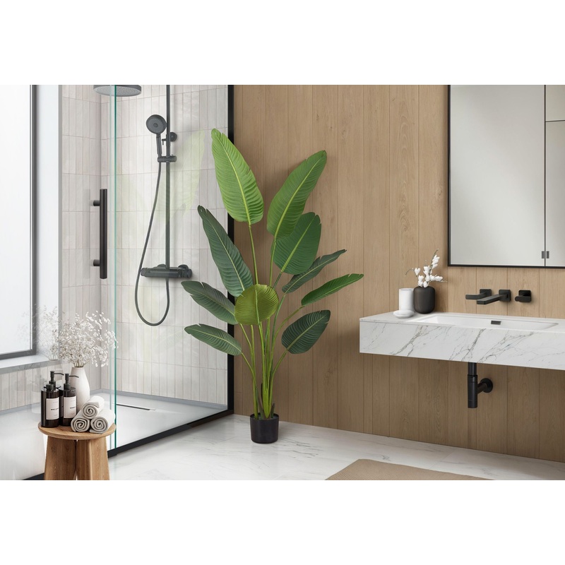 60 Tall, Artificial Plant, Bird Of Paradise Tree, Indoor, Faux, Fake, Floor, Greenery, Potted, Decorative – Green / Black