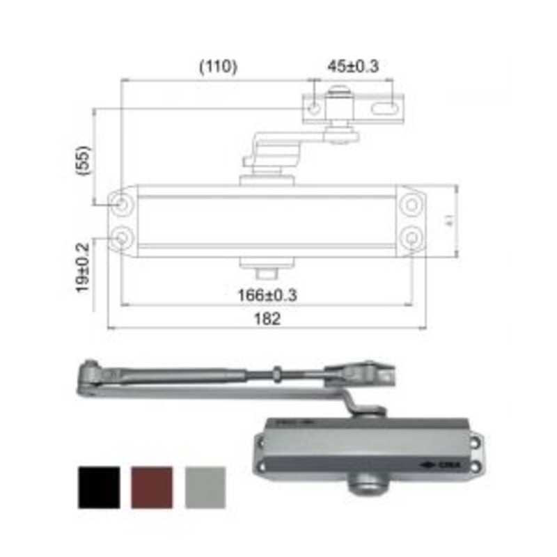 BLACK SPRING-SCREW SHUTTER STOPPER