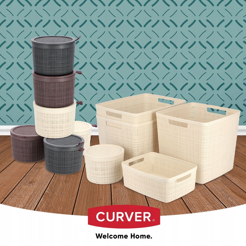 CESTINO JUTE CON COPERCHIO IN FIBRE INTR