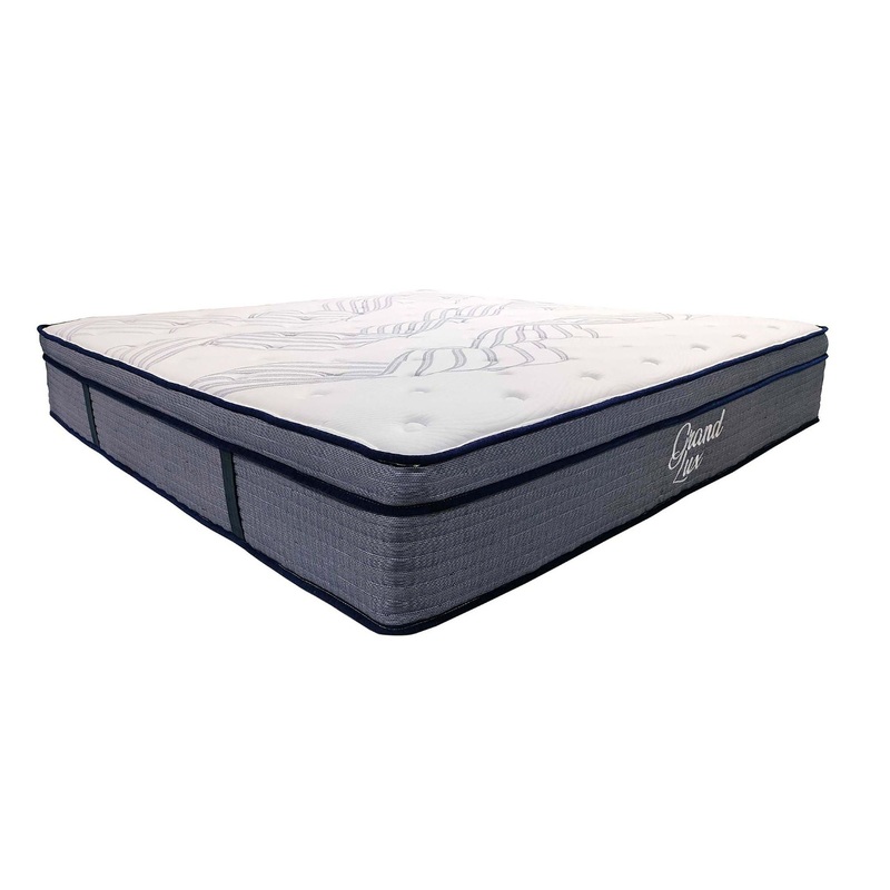King Size Hybrid Plush Foam Mattress, Soft Polyester Knit Cover, Multi Layer Foam Mattress – White / Gray