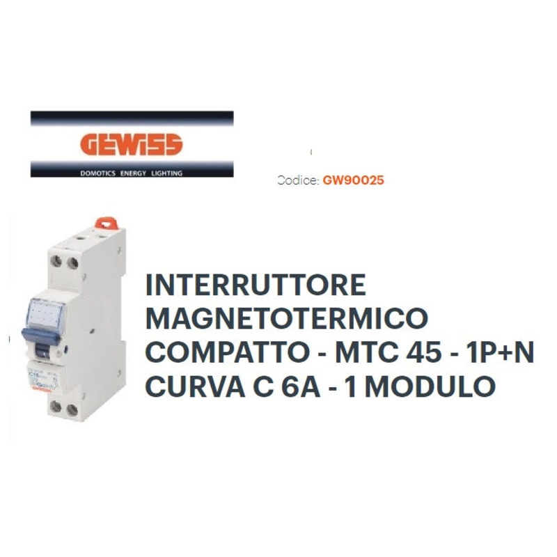 MAGNETIC SWITCH 1P+N 6A 4.5KA