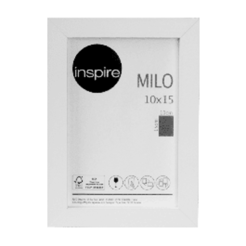 MILO FRAME 10X15 CM WHITE WOOD