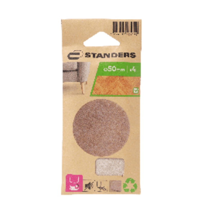 4MM ADHESIVE FELT PADS DIA. 50MM. 4PZ