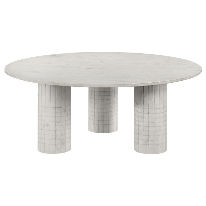 Astoria – Round Genuine Marble Coffee Table – White