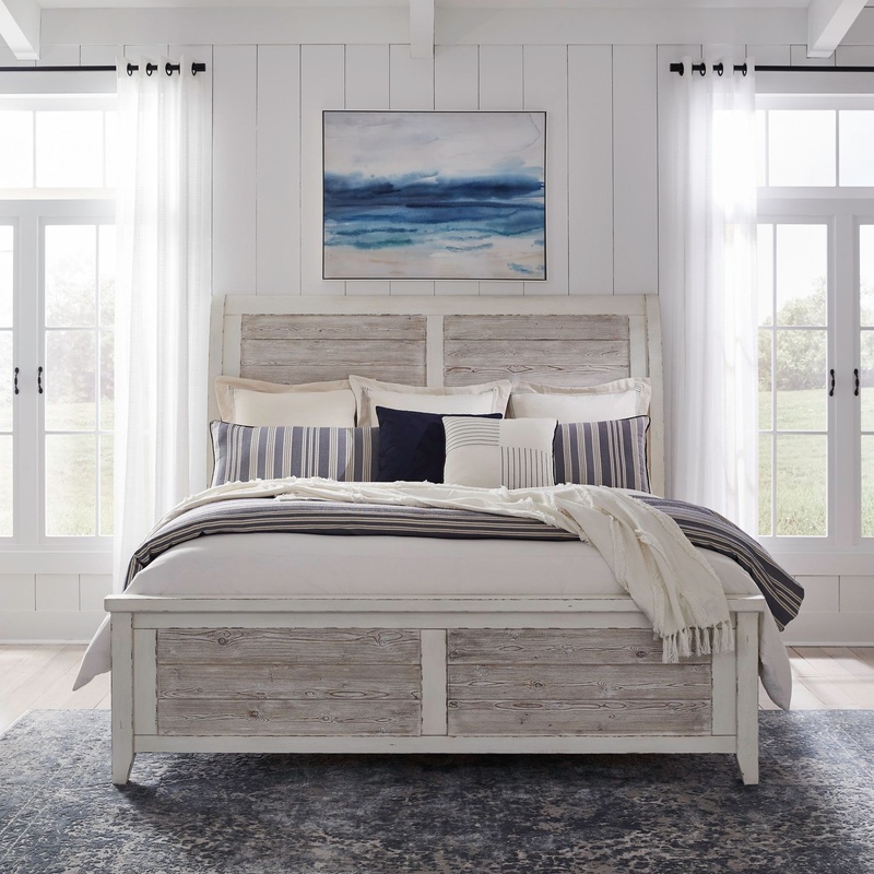 Backroads – Sleigh Bed|White|King|Queen