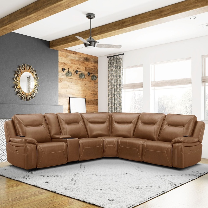 Callihan – 6 Piece Sectional – Brown