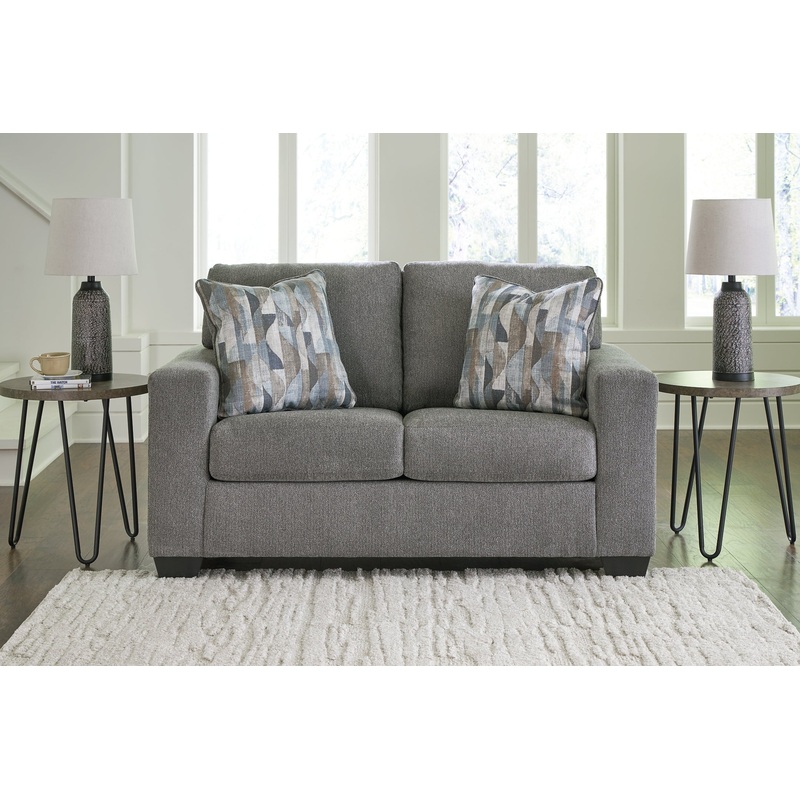 Deltona Loveseat|Parchment|Graphite