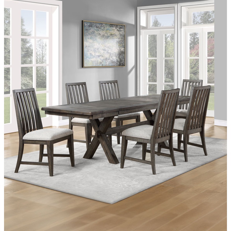 Riverdale – 7 Piece Dining Set (Black Dining Table, 6 Side Chairs) – Black