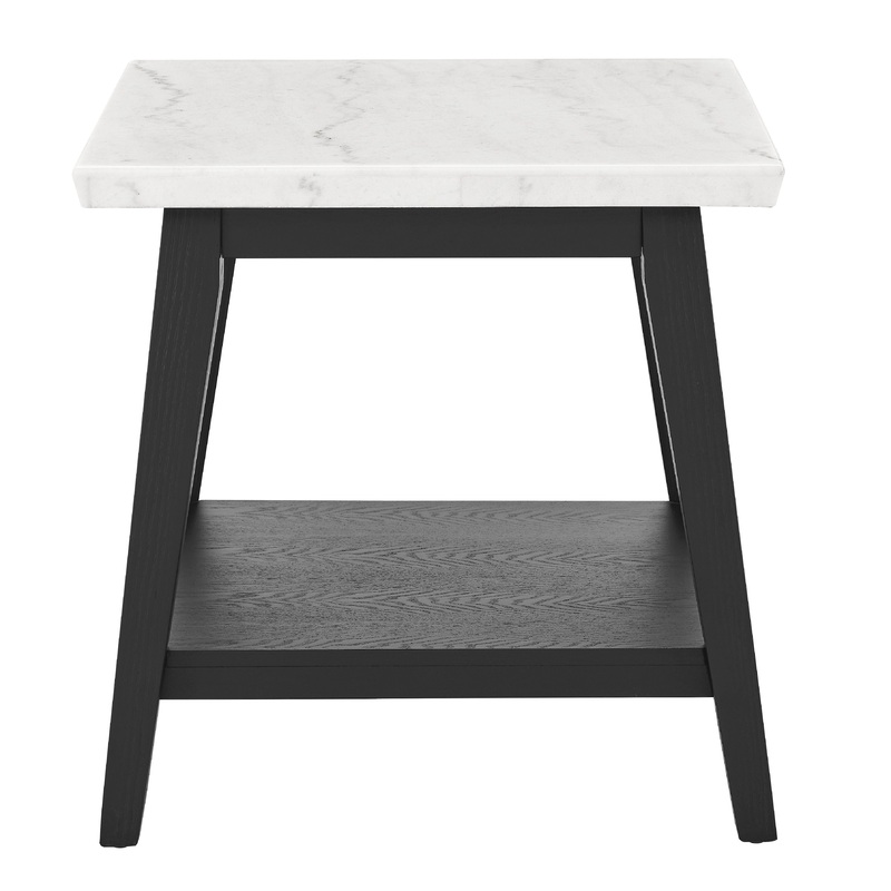 Vida – Marble End Table – Black / White