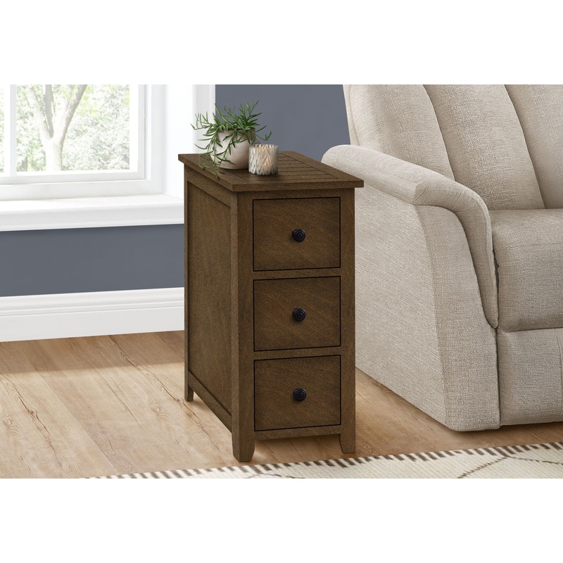 Accent End Table, Storage Drawer, Transitional Design