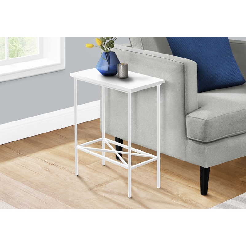 Accent Side Table, Narrow, Small, 2 Tier, Contemporary & Modern