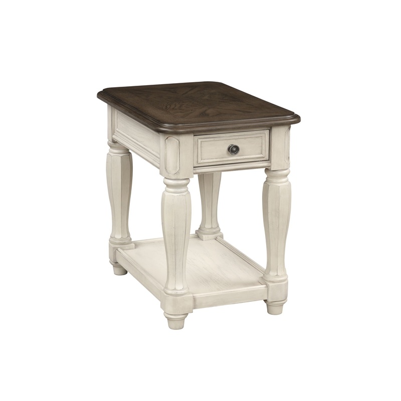 Chairside Table With Storage – Antique White