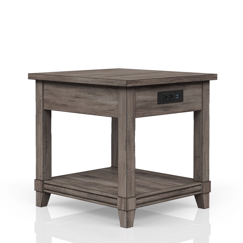 End Table With Storage Drawer Usn – Gray