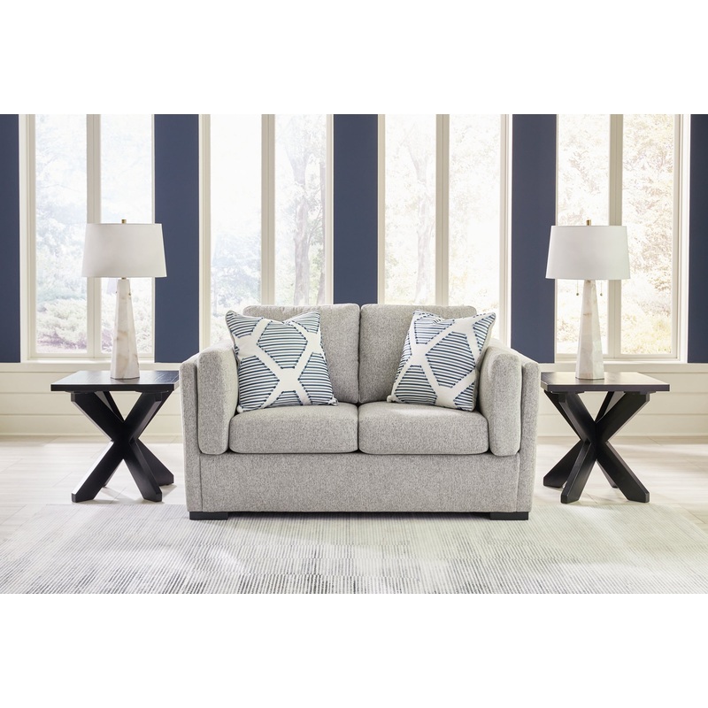 Evansley Loveseat|Navy|Pewter