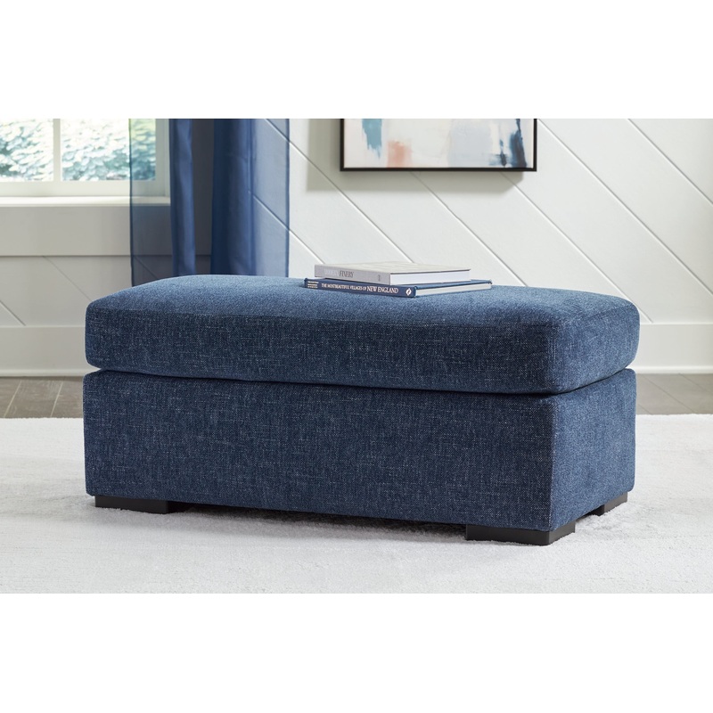 Evansley Ottoman|Navy|Pewter