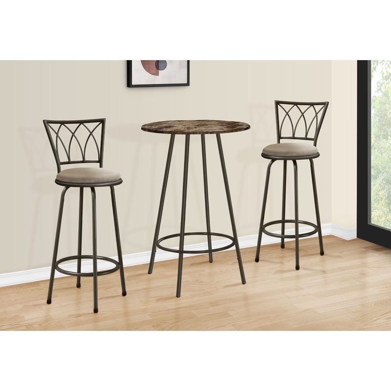 Home Bar Table With Bar Height, Small Round For Kitchen – Espresso