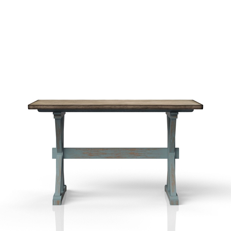 X Based Counter Height Casual Dining Table – Aqua Blue