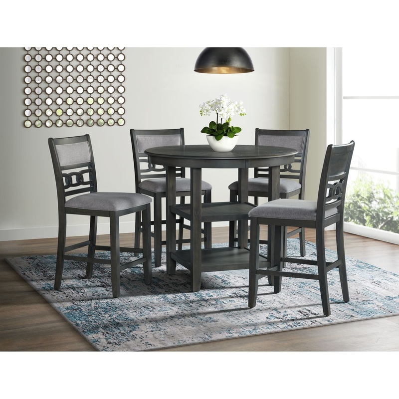 Amherst – Counter Dining Set|Black|Gray|5 Pc. Table, 4 Chairs