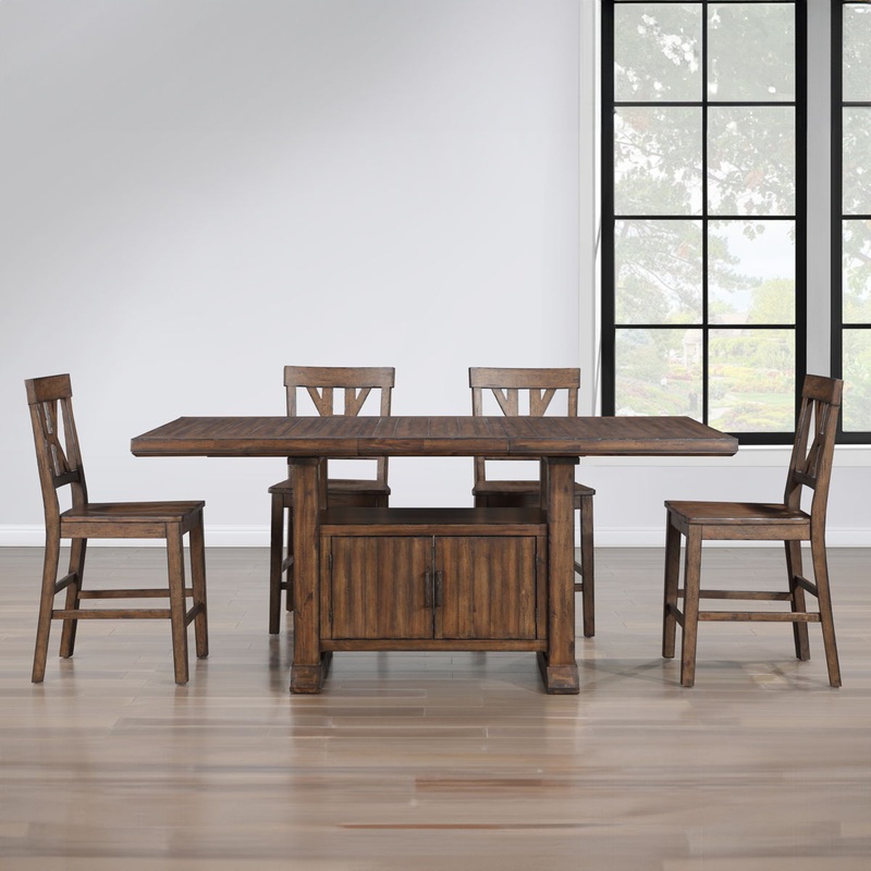 Auburn – Counter Dining Set|Dark Brown|5 Pc. Table, 4 Chairs|7 Pc. Table, 6 Chairs