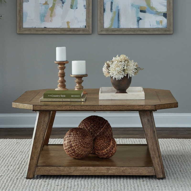 Carolina Park – Octagonal Cocktail Table – Brown