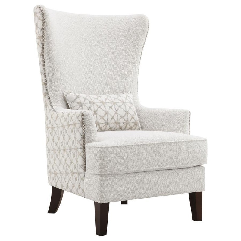 Pippin – Upholstered High Wingback Accent Chair – Latte