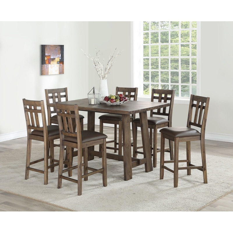 Saranac – Dining Set|Dark Brown|5 Pc. Table, 4 Chairs|7 Pc. Table, 6 Chairs