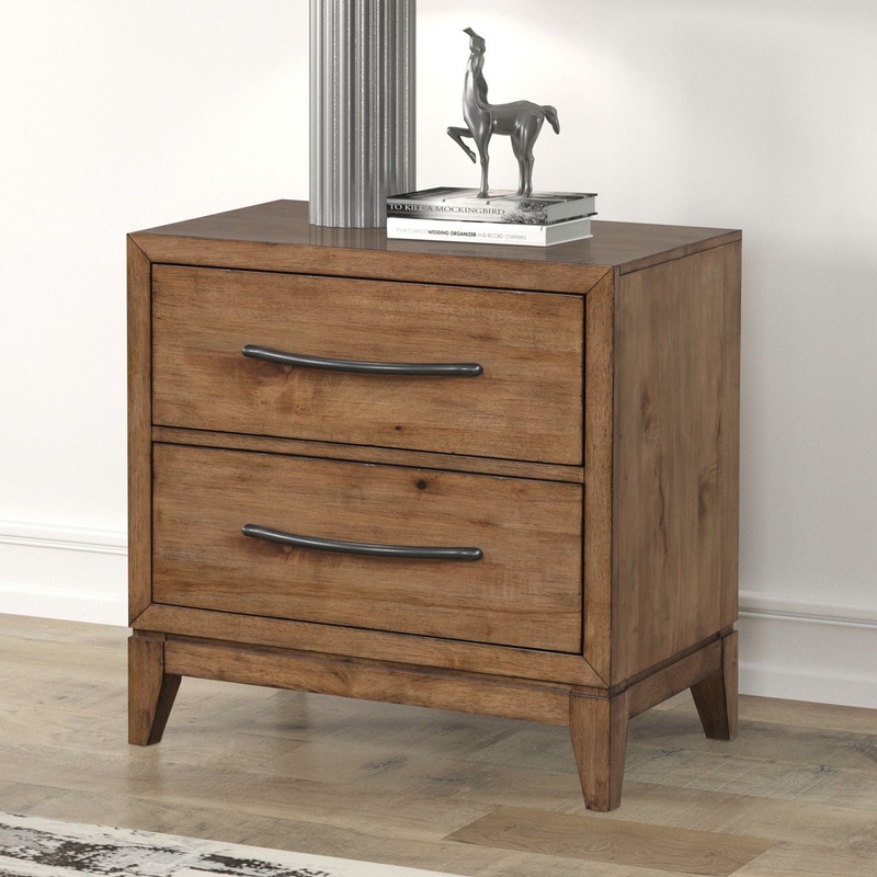 Shaker Lakes – Nightstand With Charging Station – Brown