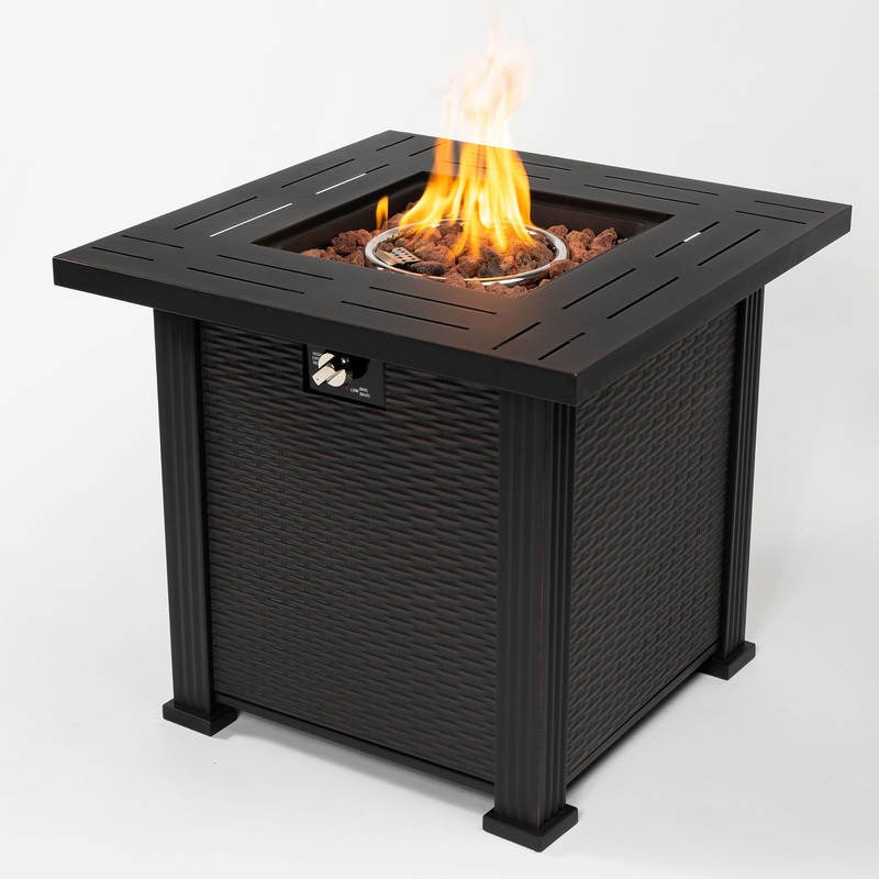 28 Square Fire Pit Table – Brown