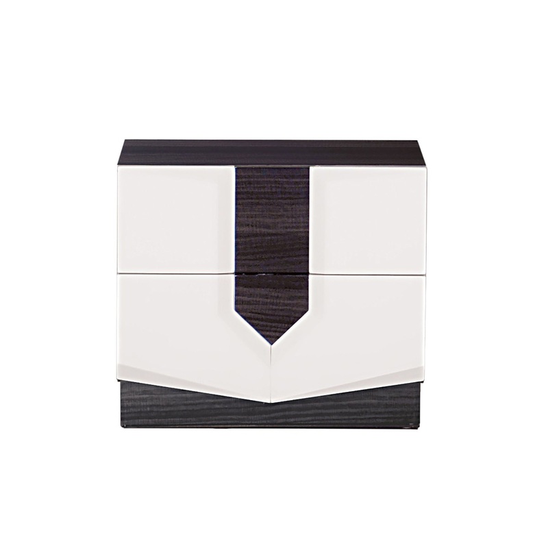 Vios – Zebra High Gloss Nightstand – White