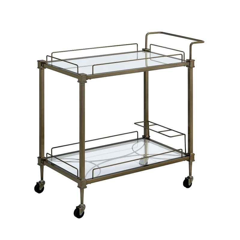 Aditya – Serving Cart – Mirrored & Antique Brass