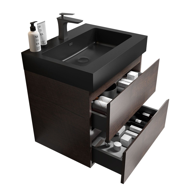 Alice – Bathroom Vanity Wall Mounted With Sink, Large Storage Floating Bathroom Vanity For Modern Bathroom, One-Piece Sink Basin Without Drain And Faucet