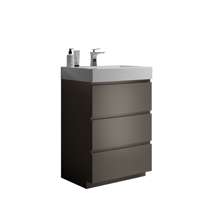 Alice – Bathroom Vanity With Sink, Large Storage Freestanding Bathroom Vanity For Modern Bathroom, One-Piece Sink Basin Without Drain And Faucet