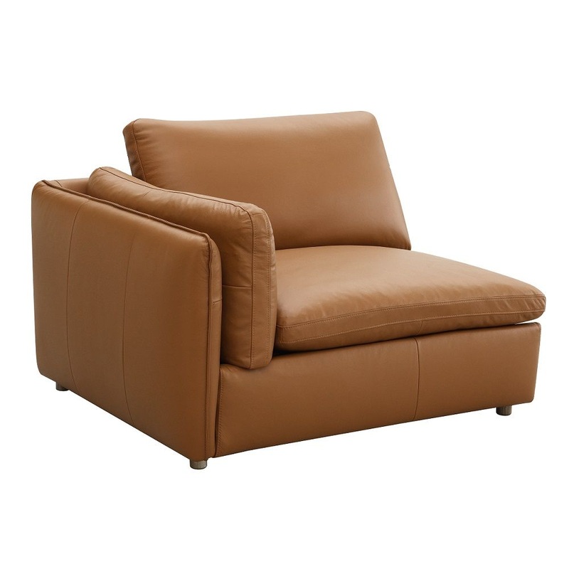 Brighton – Modular Left Facing Arm Chair – Brown Top Grain Leather
