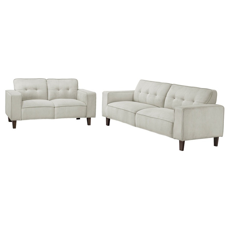 Deerhurst – Upholstered Tufted Track Arm Sofa Set