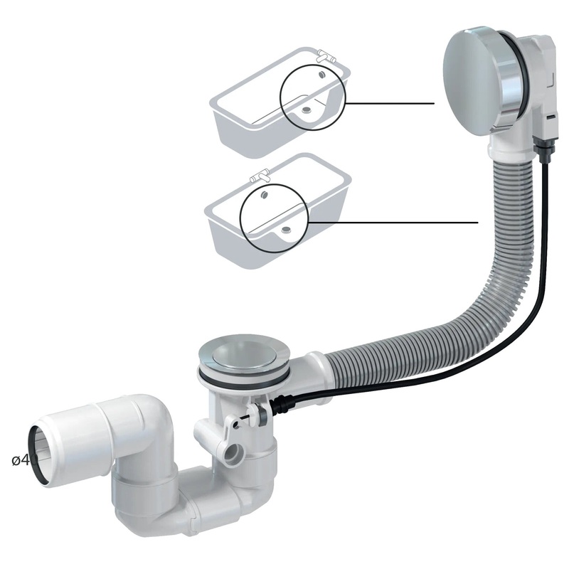 DRAIN KIT FOR TUB COMPLETE WITH SIPHON