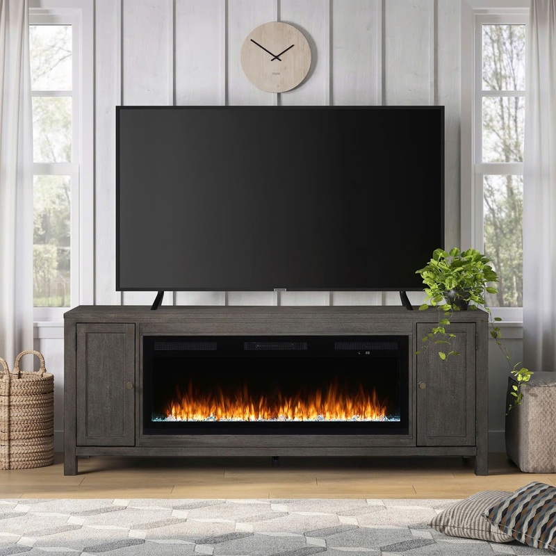 Fireplace TV Consoles – 406 78 Console With Fire FTS – Brown