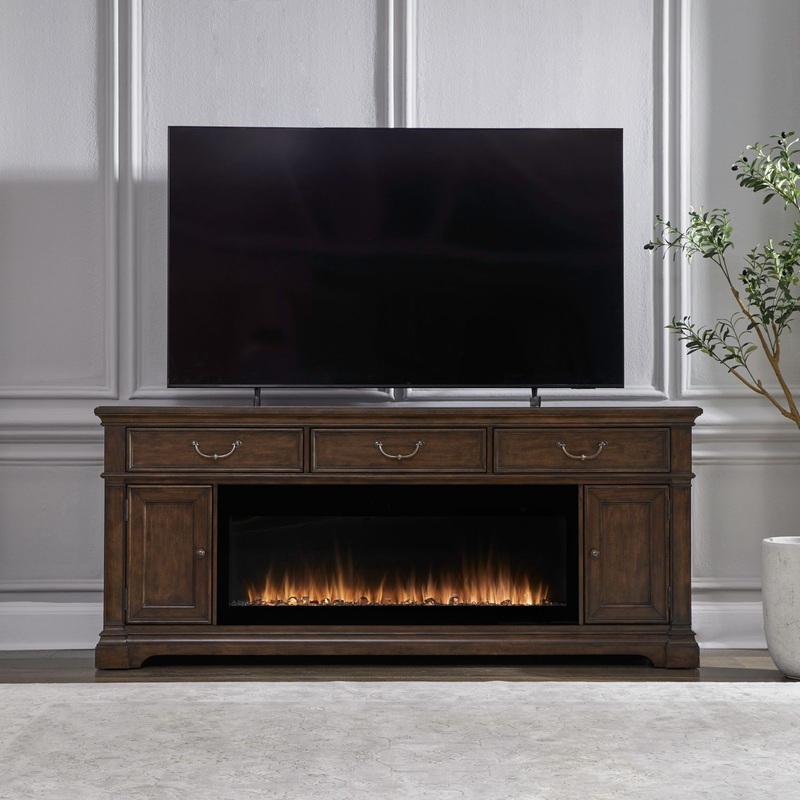 Fireplace TV Consoles – 512 84 Console With Fire FTS – Brown