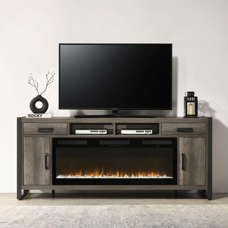 Fireplace TV Consoles – 686 78 Console With Fire FTS – Brown