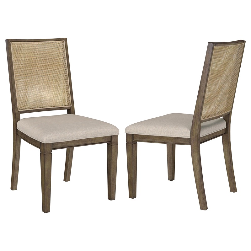 Matisse – Woven Rattan Back Dining Side Chair Brown (Set of 2) – Dark Brown