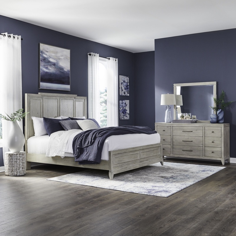 New Haven – Panel Bedroom Set|White|3 Pc. Bed, Dresser, Mirror|4 Pc. Bed, Dresser, Mirror, Chest|5 Pc. Bed, Dresser, Mirror, Chest, Nightstand|4 Pc. Bed, Dresser, Mirror, Nightstand|California King|King|Queen