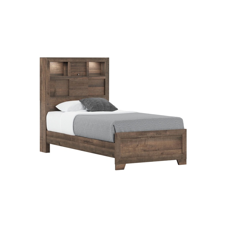 Plinz – Bookcase Bed|Dark Brown|Twin|Full