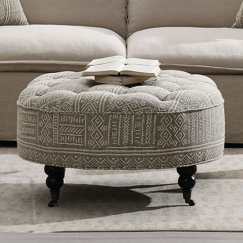 Upendo – Ottoman With Caster – Pattern Fabric