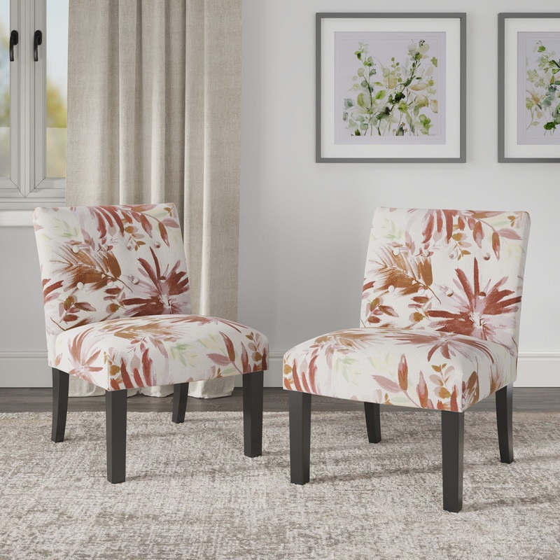 Verma – Floral Accent Chair|Red