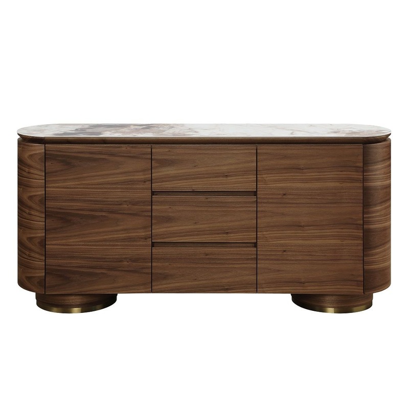 Willene – Server With Ceramic Top – Ceramic Top & Walnut
