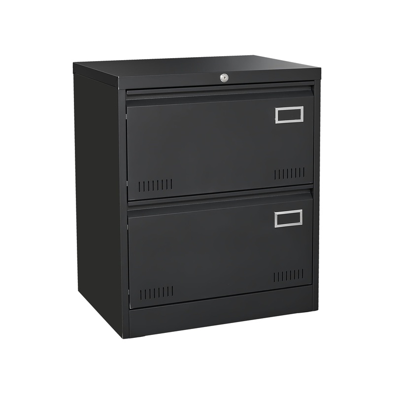2 Drawer Metal Lateral File Cabinet With Lock, Office Vertical Files Cabinet For Home Office, Locking Metal File Cabinet – Black
